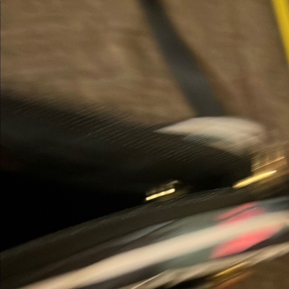 Black and White Striped Crossbody Bag with Heart Accents - Picture 5 of 8